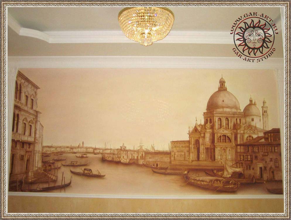 РОСПИСЬ СТЕНЫ В ПРИХОЖЕЙ ВЕНЕЦИЯ.