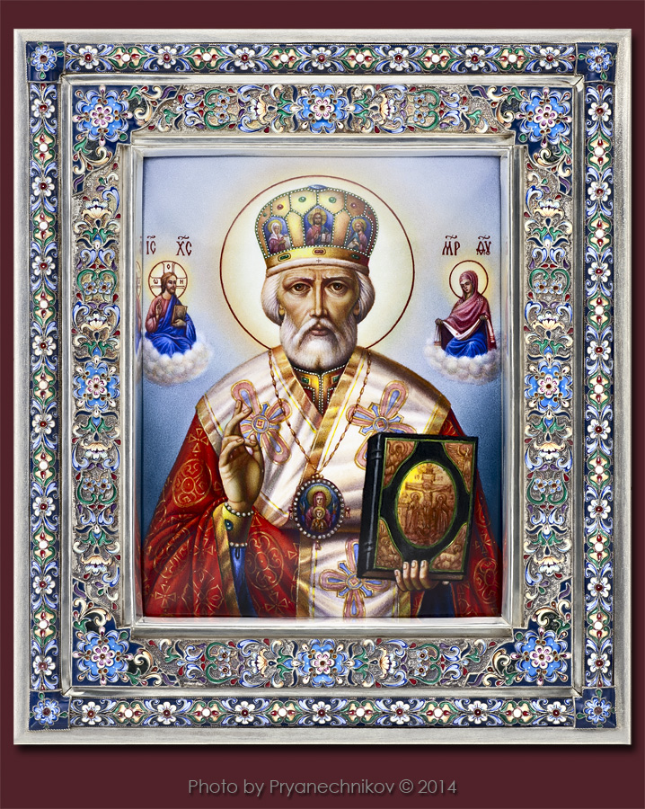 Ювелирная икона Ростовская финифть Эмаль Ювелирный постер