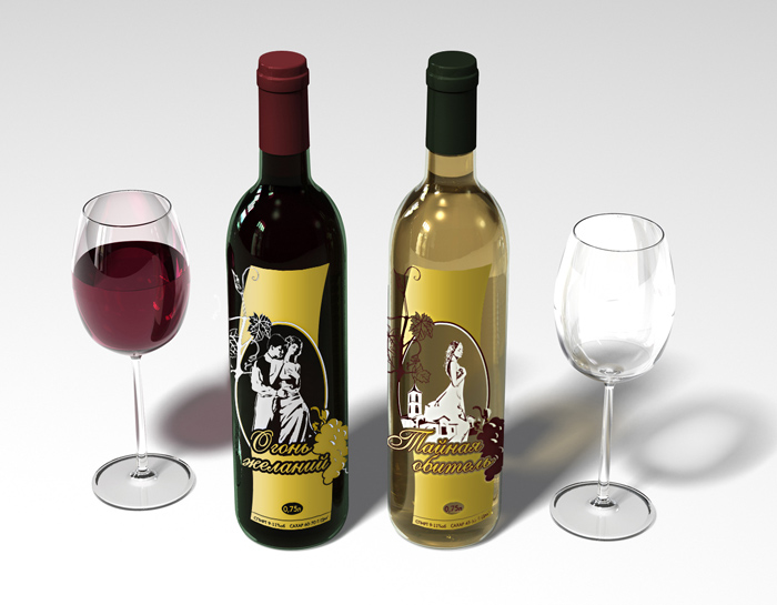 Разработано оформление для винных бутылок