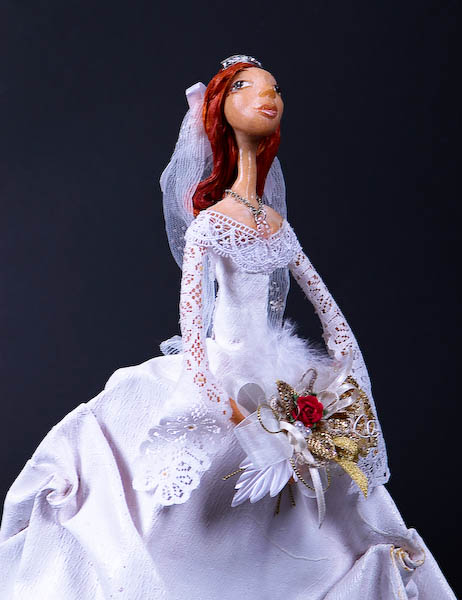 "Безумно влюбленная невеста" цернит, текстиль 40см 2009г