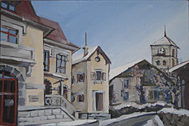 Зимний пейзаж - холст акрил