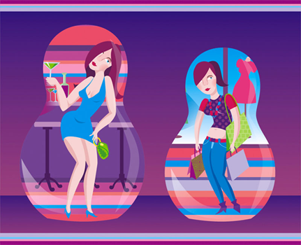 матрешки "Современная женщина"