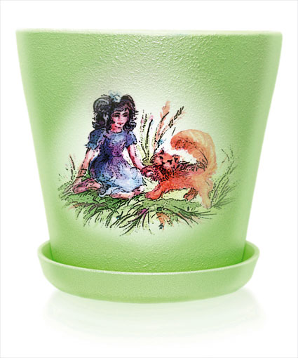 Роспись цветочного горшка