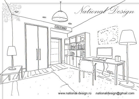 Рисунок интерьера квартиры