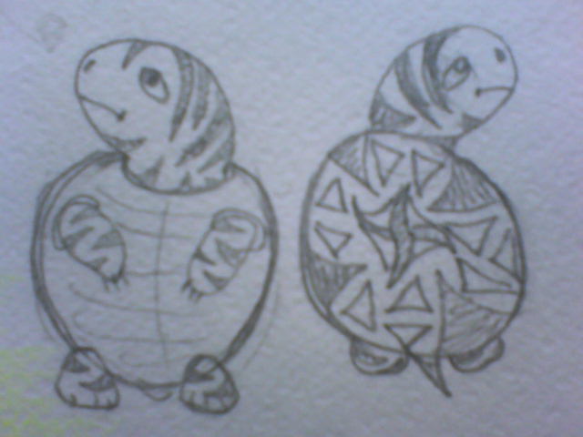 эскиз к керамической или деревянной игрушке. черепашка.