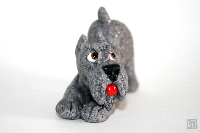 фигурка собаки "шнауцер".  Полимерная глина