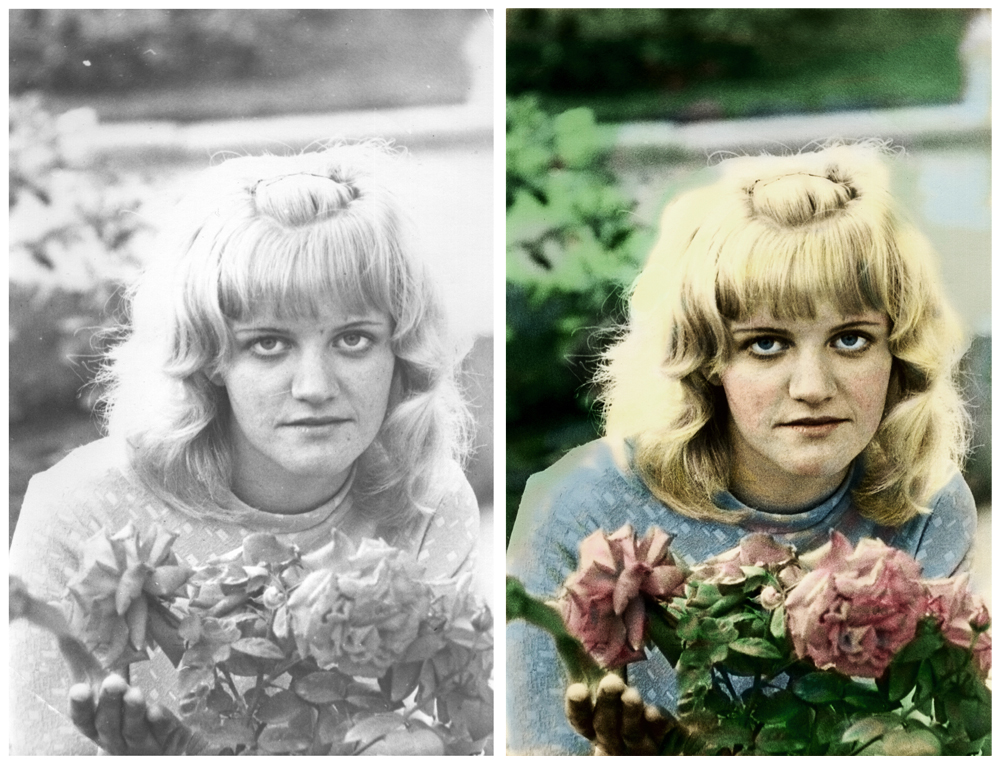 раскрашивание черно-белых фотографий