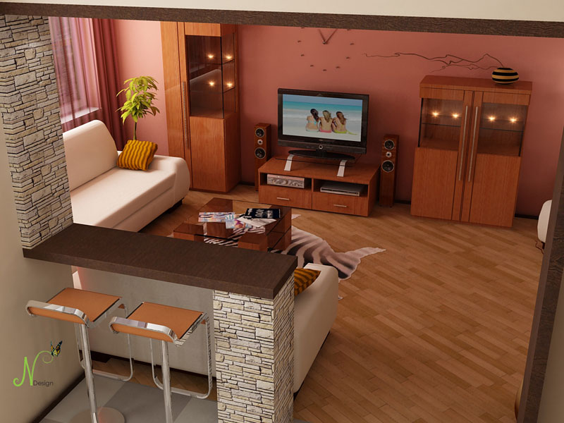 Кухня совмещенная с гостинной