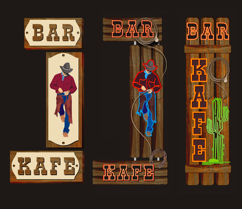 вывеска на кафе-бар