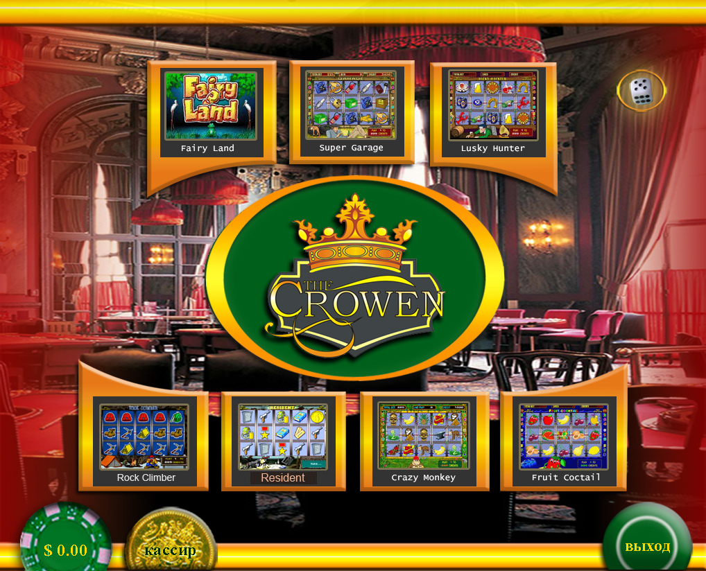 дизайн оболочки интернет казино "Корона" оьщий вид