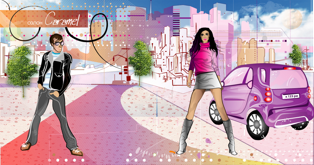 Иллюстрация в шапку сайта салона "КАРАМЕЛЬ" г. Москва