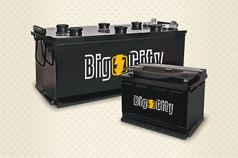 Логотип для аккумуляторных батарей "Big City". Применение