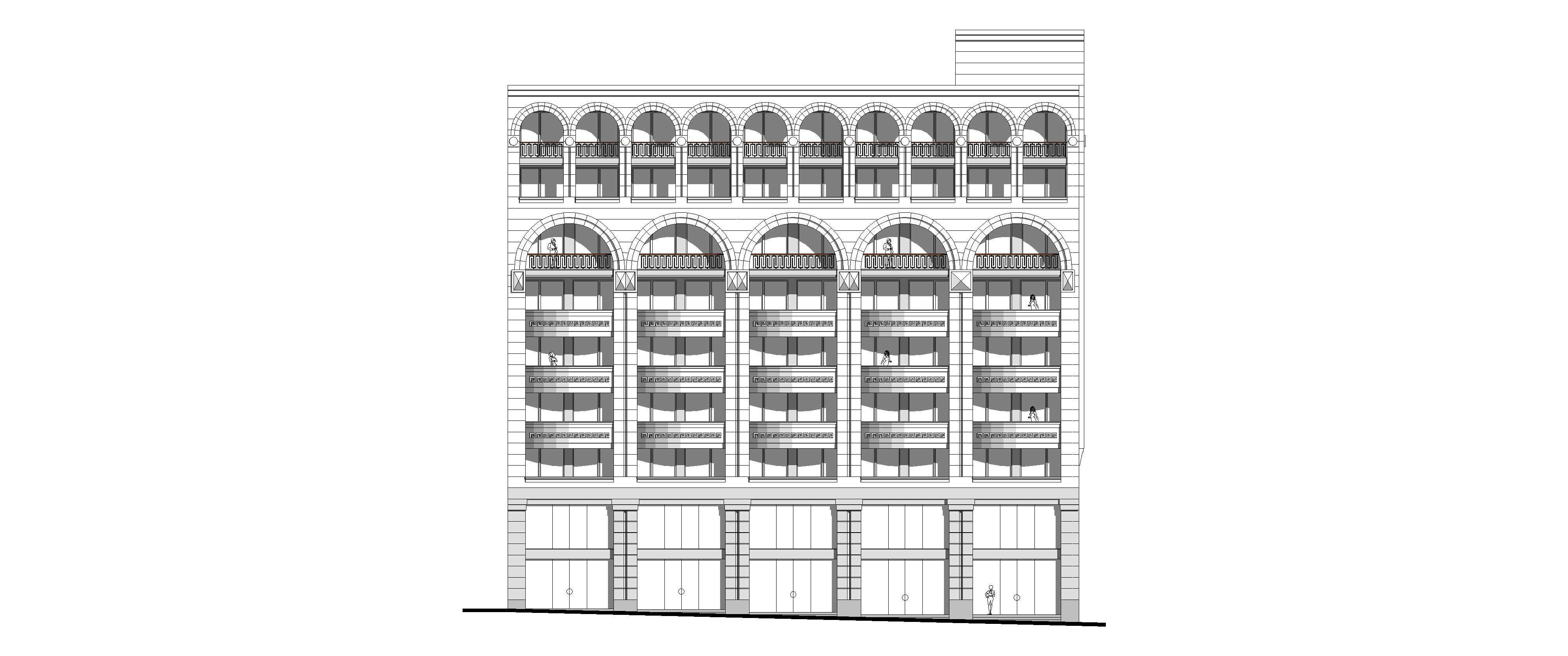 Торгово жилой комплекс 'ЦЕНТР' по ул. Абовяна и Арами. Эскиз фассада