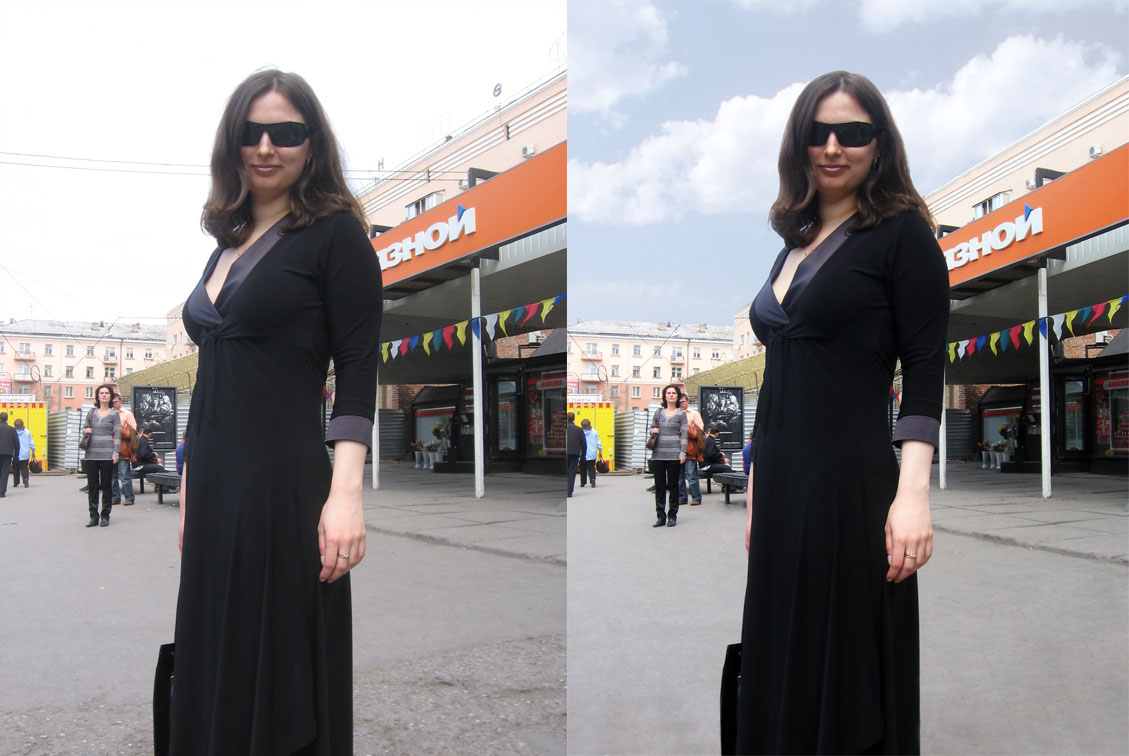 Добавляем  небо...