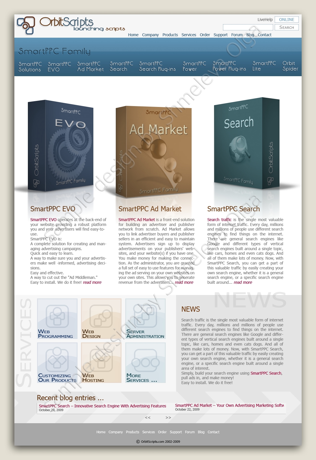 Sample design for Orbit Scripts company