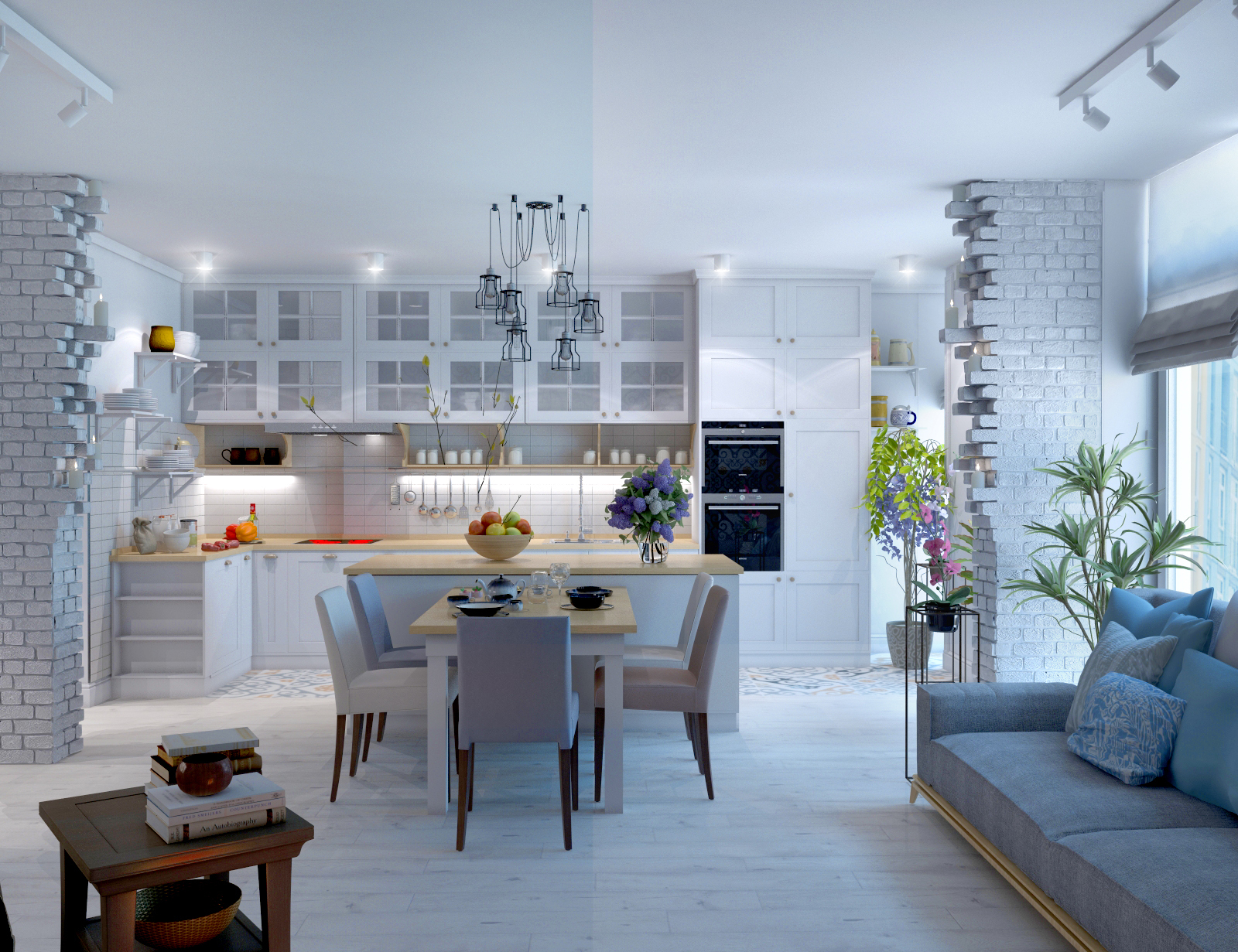 Квартира в Комфорт-тауне гостиная-кухня 06