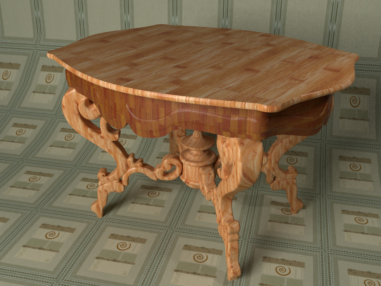 3D резной стол