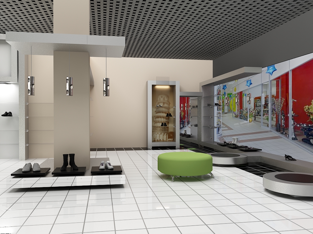 Интерьер магазина обуви