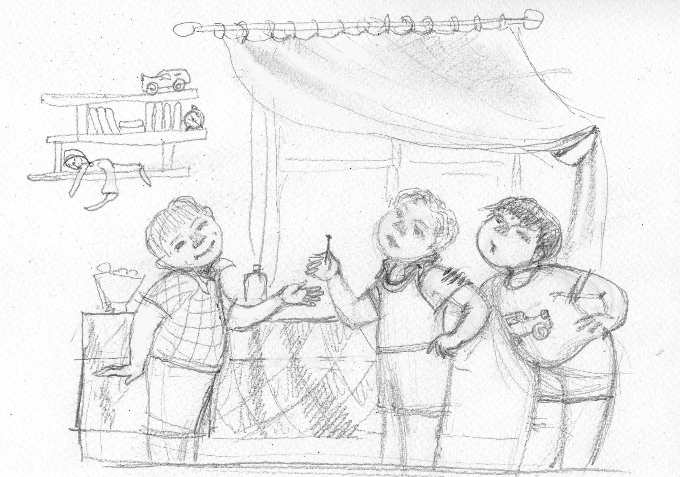 карандашный эскиз для рисунка.