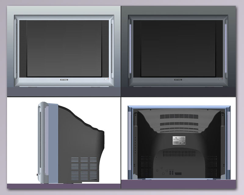 Телевизор с экраном 25"; корпус оформлен «световым шнуром»