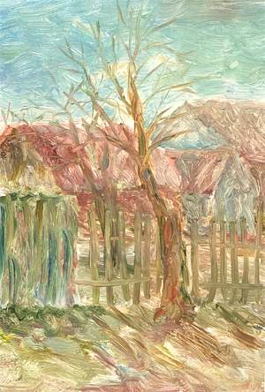 Старая яблоня. Масло.