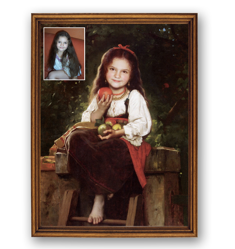 Девочка с яблоком