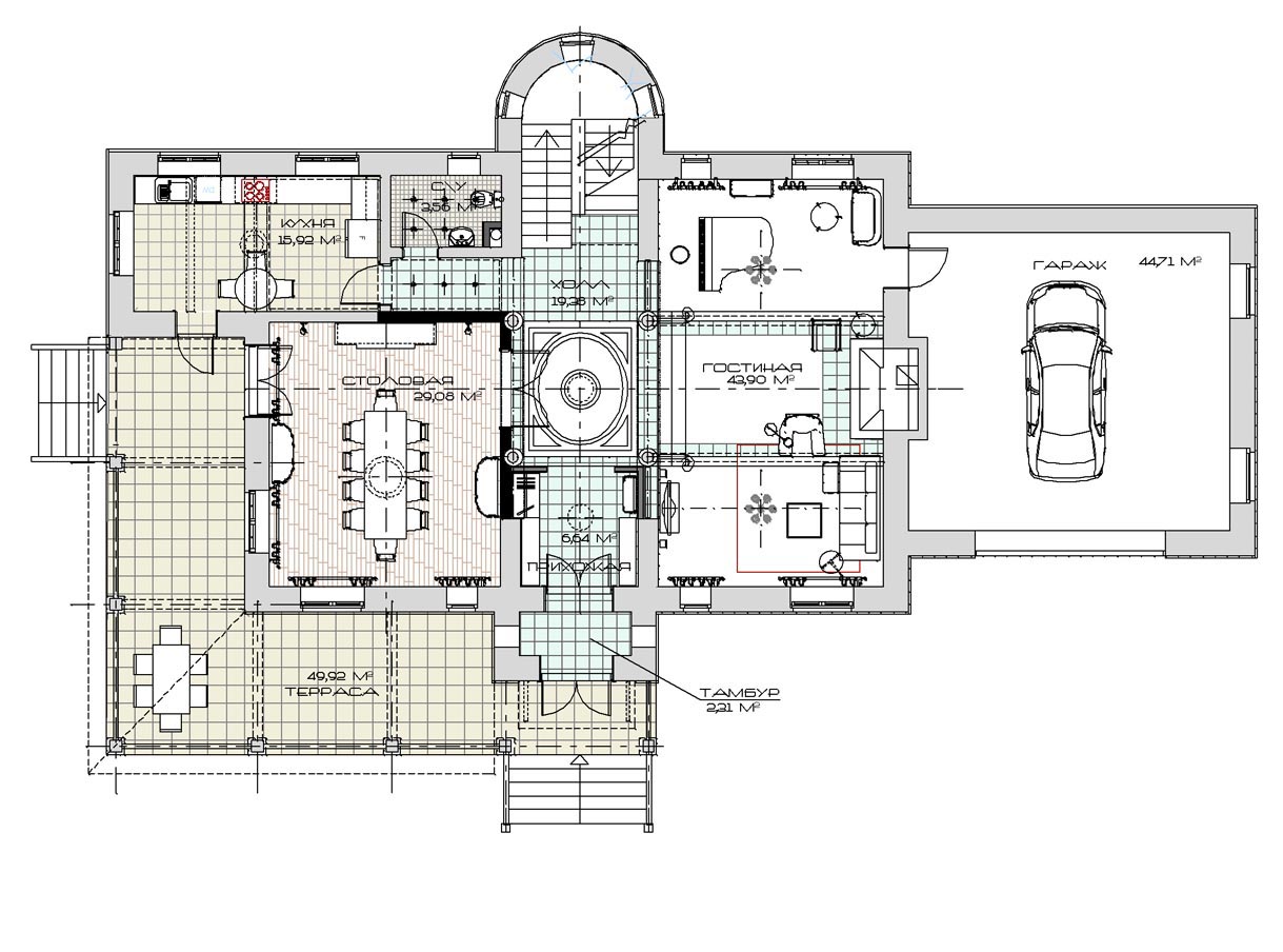 Дом 3. План 1 этажа