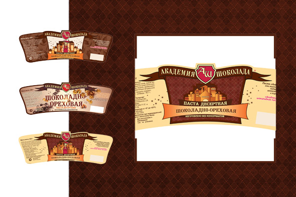 Этикетка на шок.пасту"Академия шоколада"