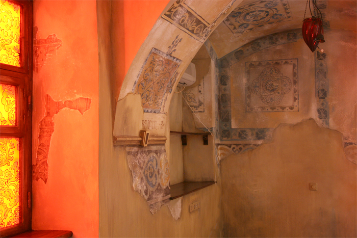 декоративная роспись по стенам в ресторане "А.Ф. Кони"