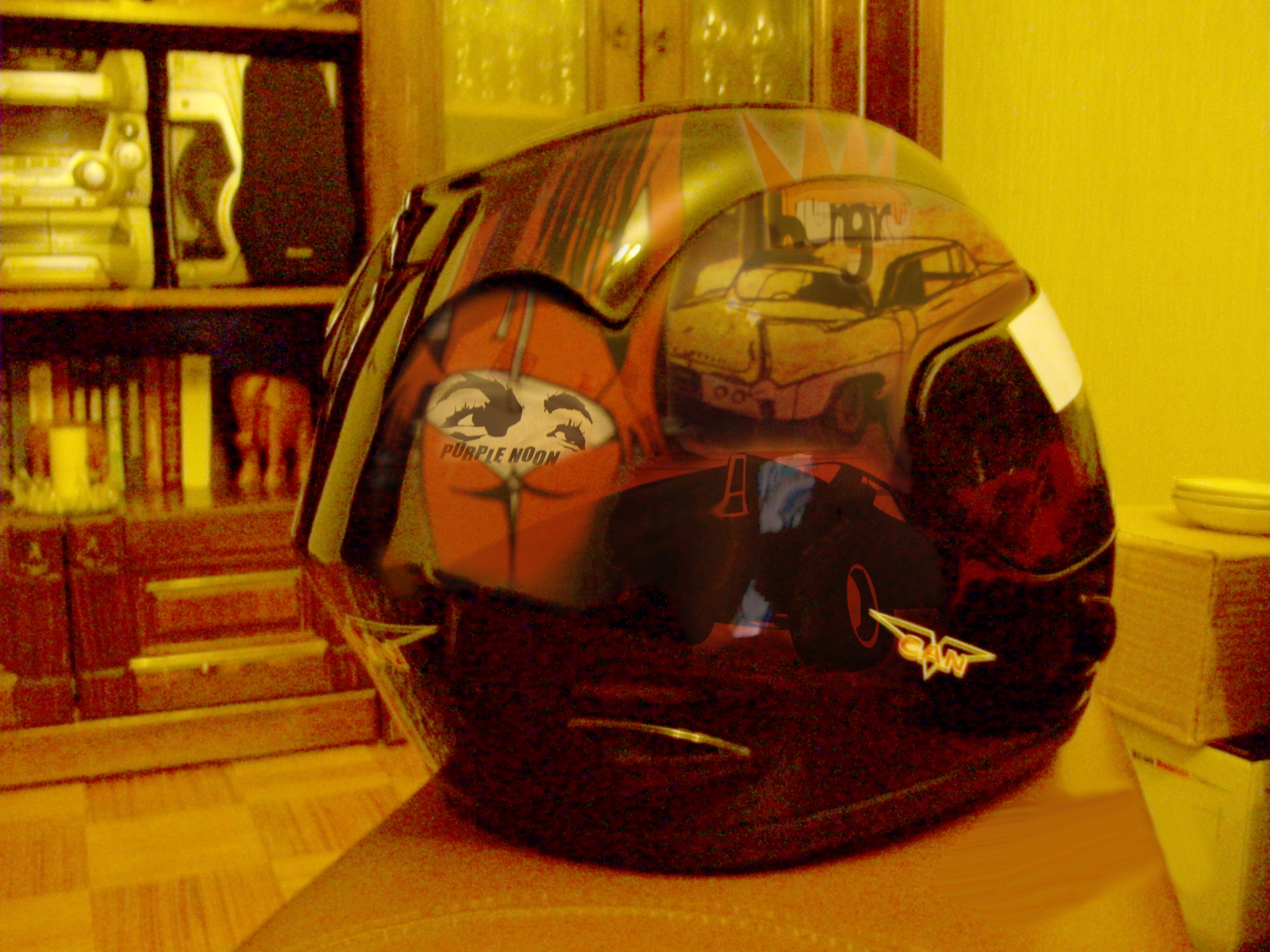 аэрография мото шлем