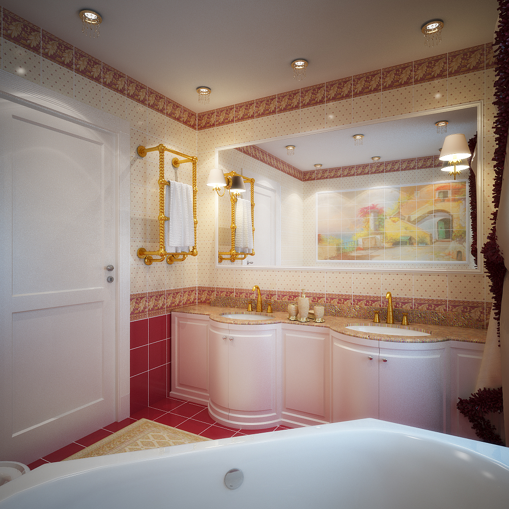 ванная  в коттедже