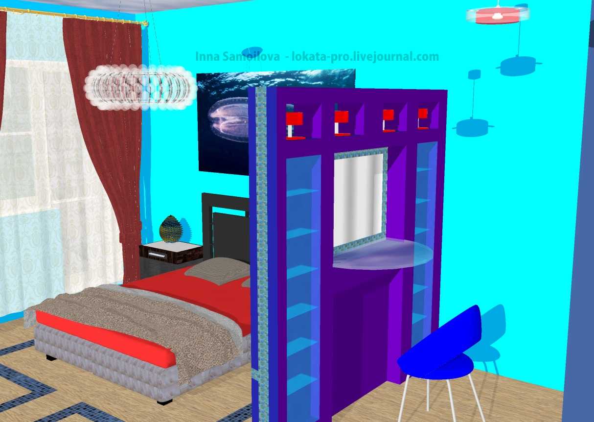 Интерьер подводной спальни