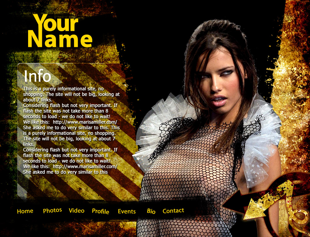 Мокап сайта для одной модели