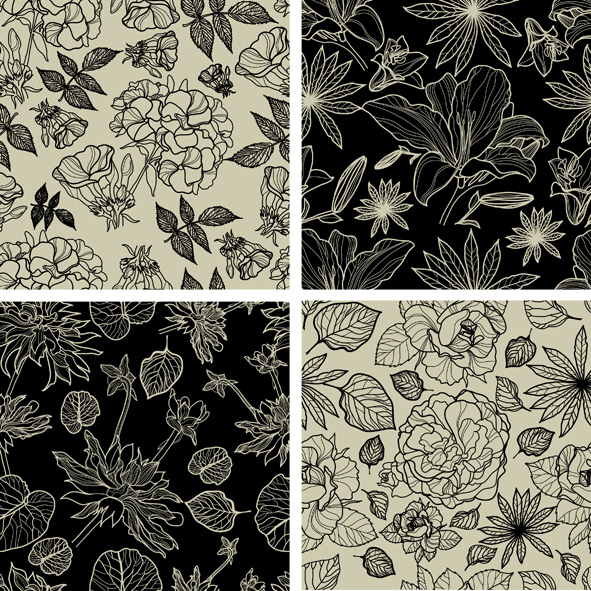 Коллекция цветочных паттернов