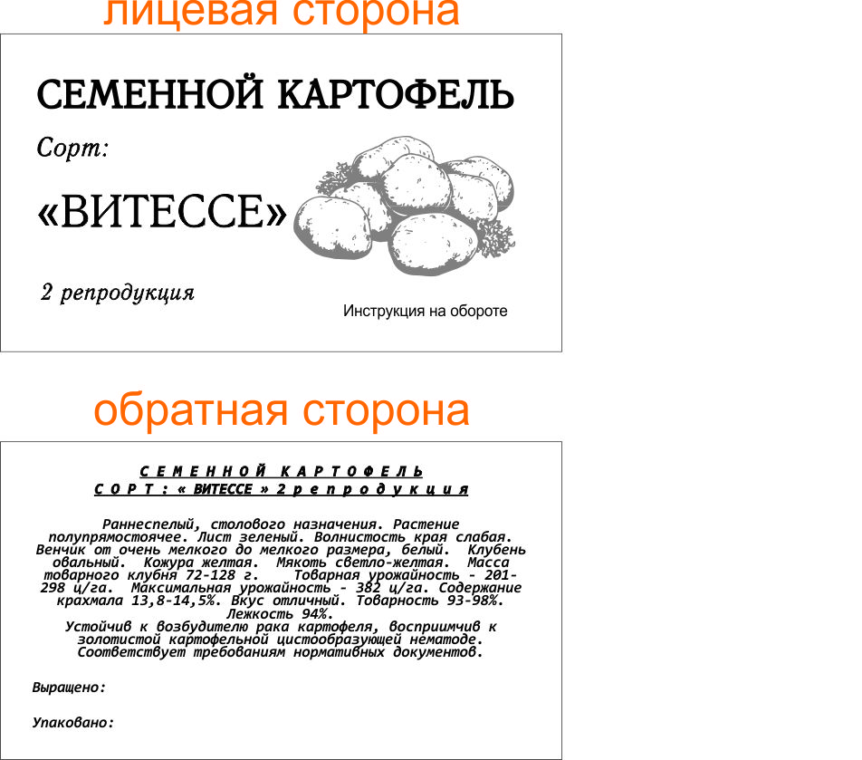макет вкладышей для сельхоз продукции "Свежая страна"