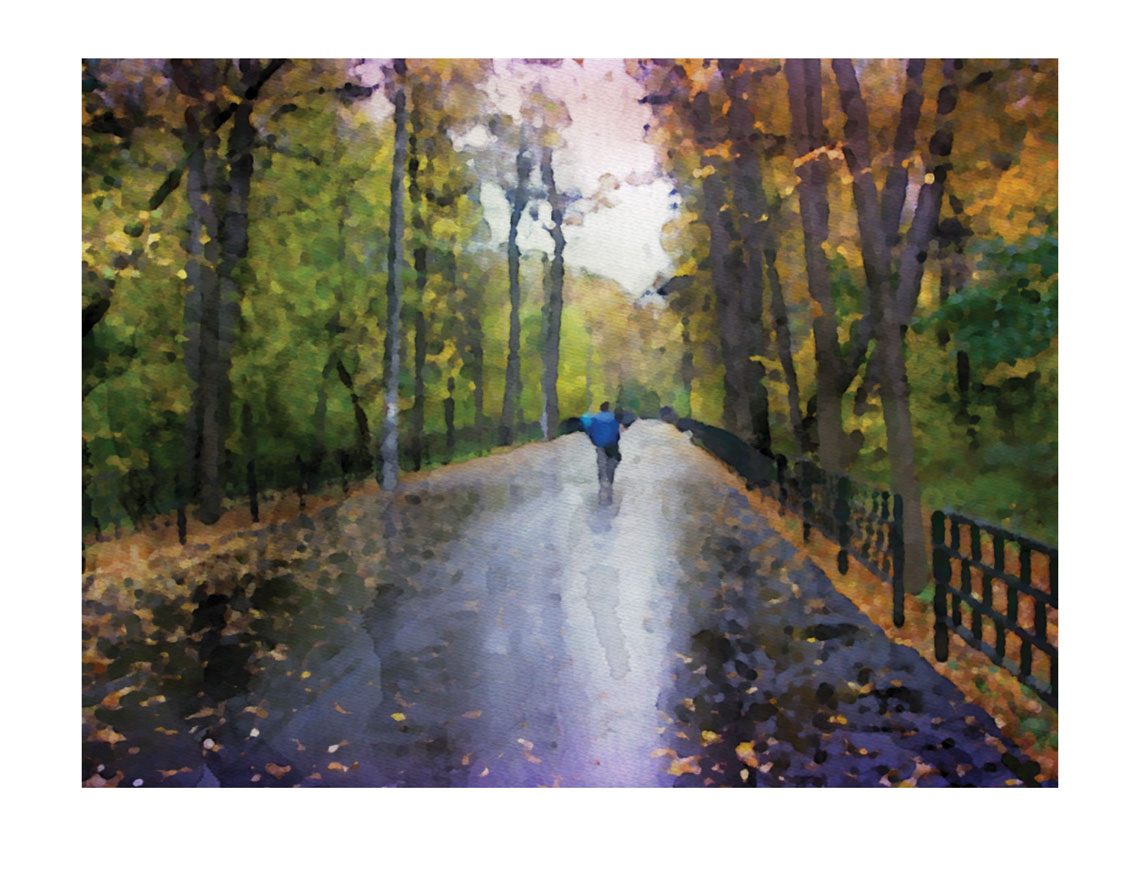 Этюд "осень в Филях". акварель