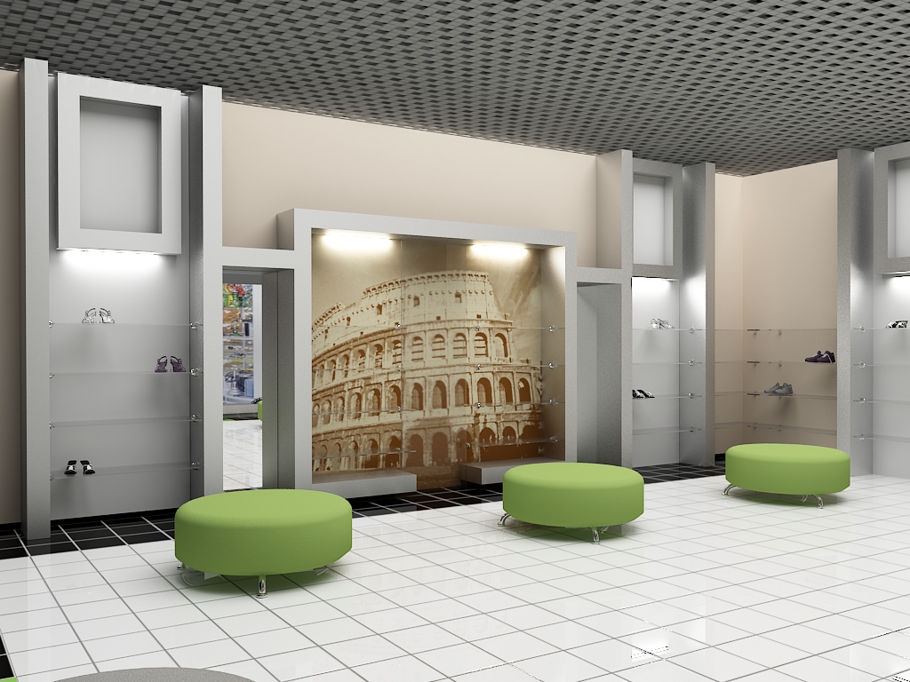 Интерьер магазина обуви