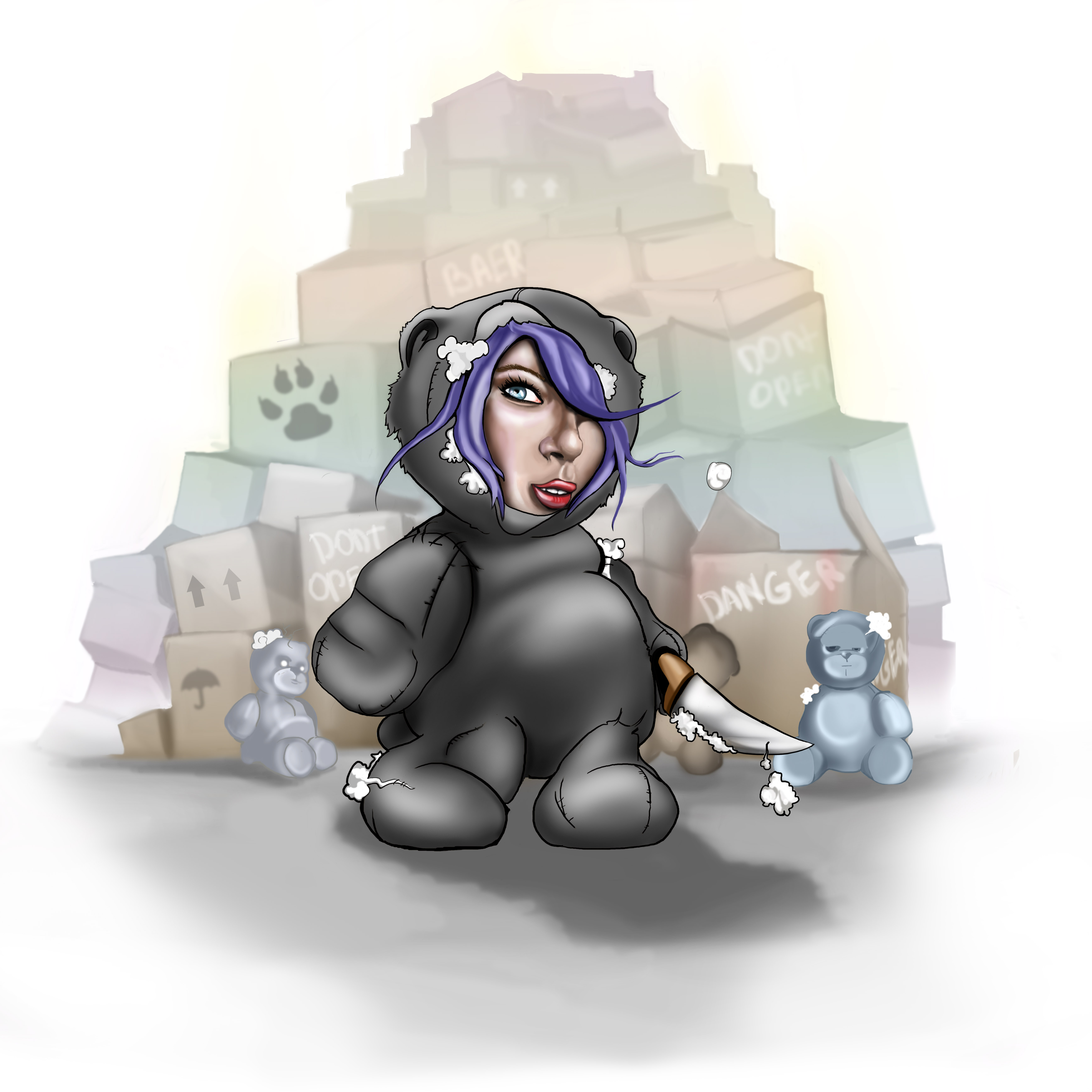 иллюстрация " девушка медведь"