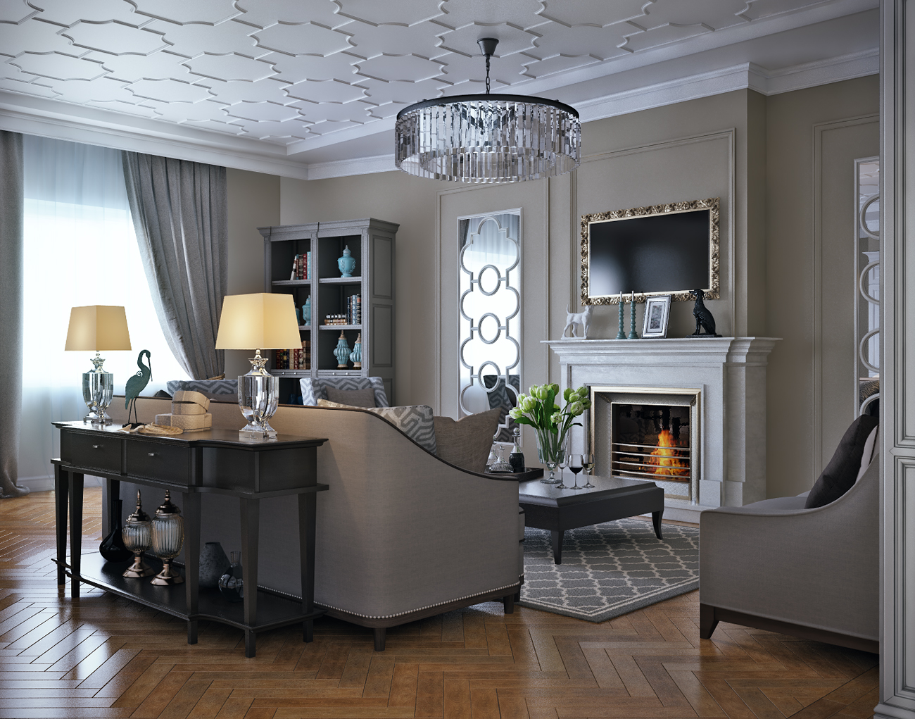 Квартира в ЖК "Александрия", гостиная/столовая/кухня