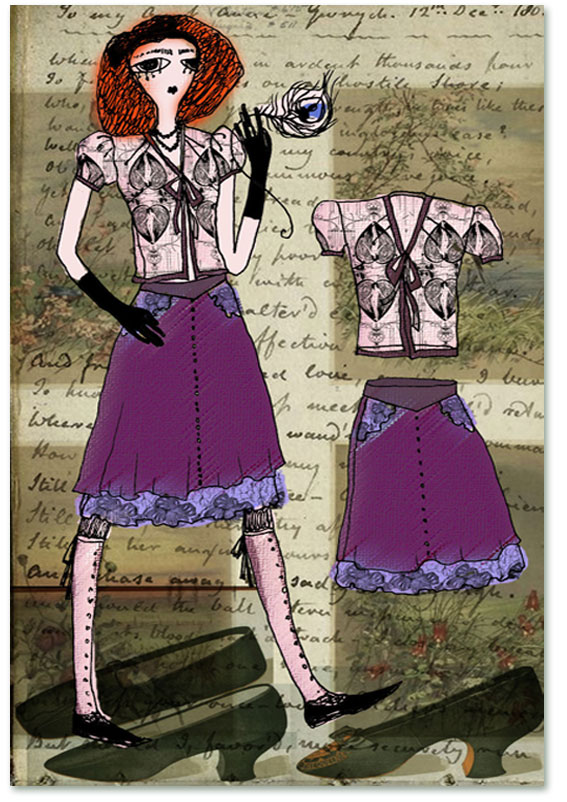 Эскиз к коллекции "Кукла для Бердслея"