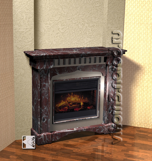 Электрокамин угловой из мрамора