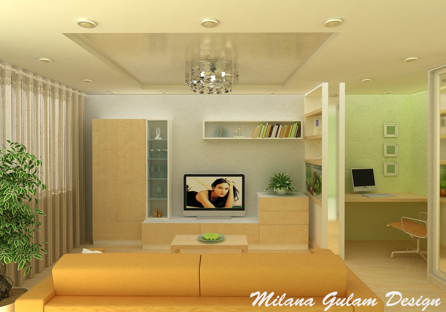 гостиная-спальня-кабинет