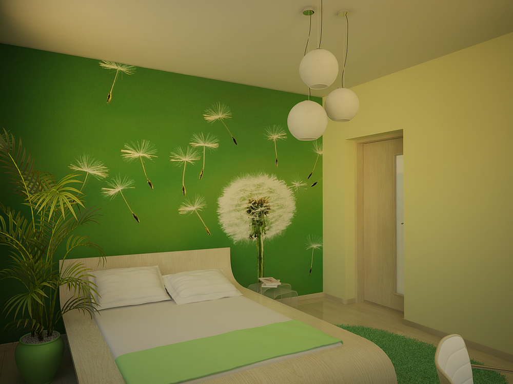 Коттедж 200 м.кв. Спальная комната Вид 1. Вариант 2.