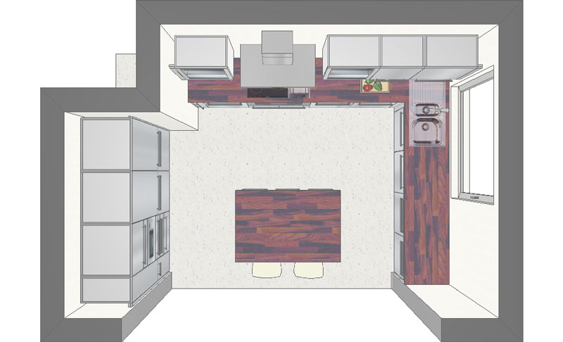 Кухня расстановка, вид сверху