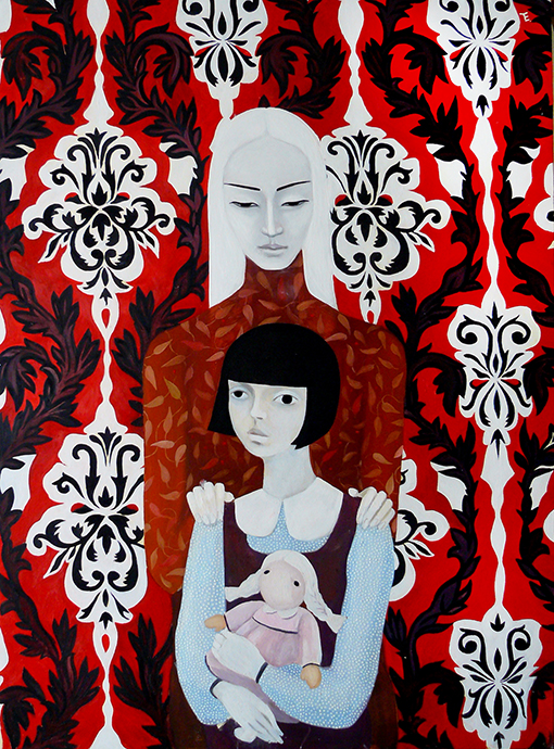 На красном фоне