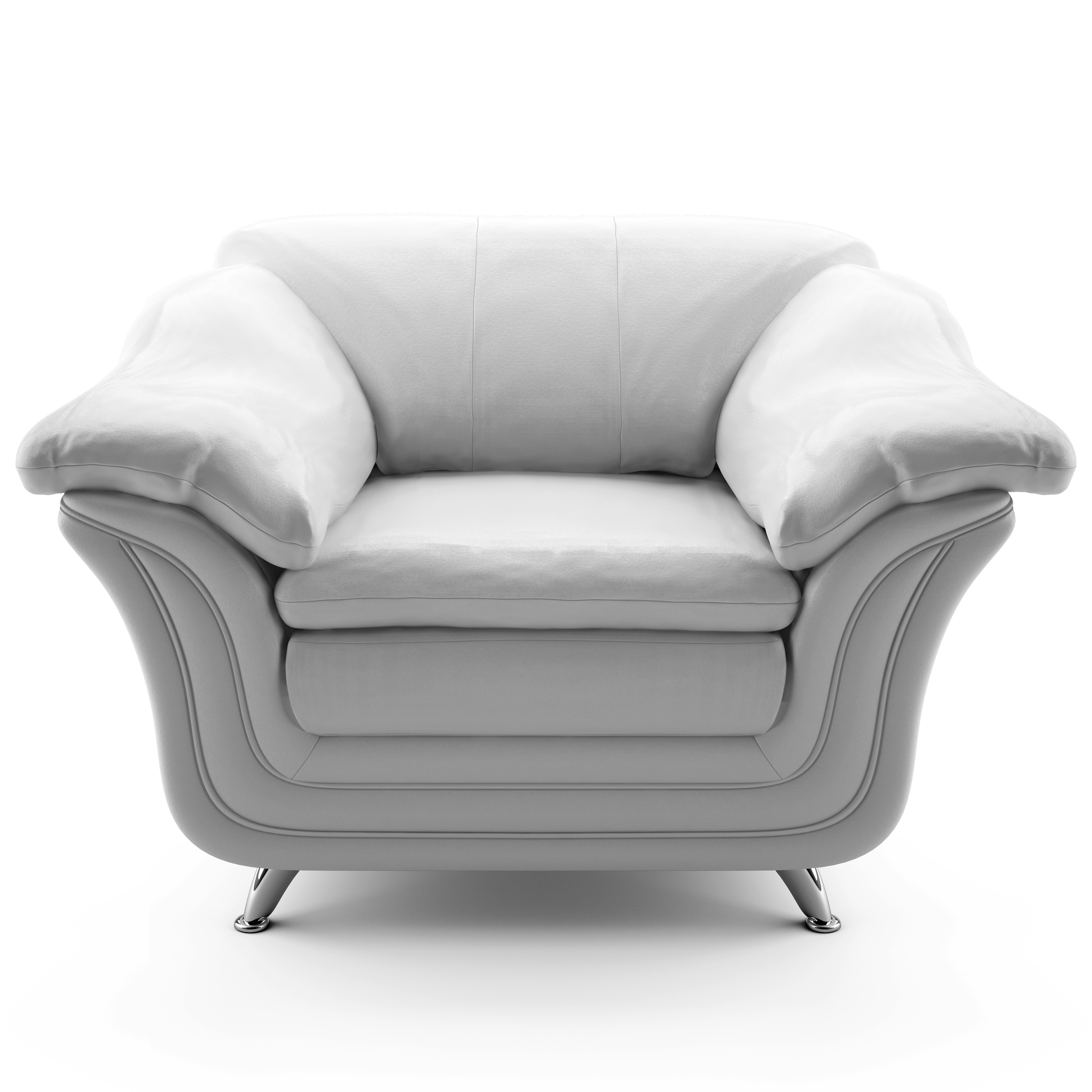 white lither armchair