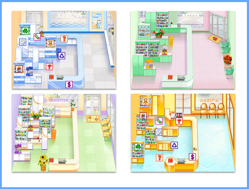 Уровни для игры "Аптечный переполох"