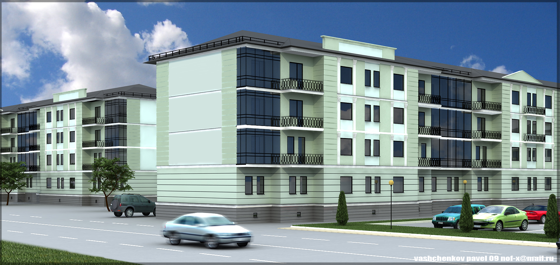 Визуализация жилого квартала в городе Пушкин