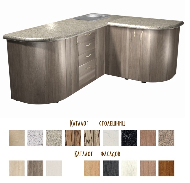 Подбор фасада и столешницы для кухни