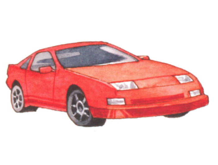 акварель "автомобиль"